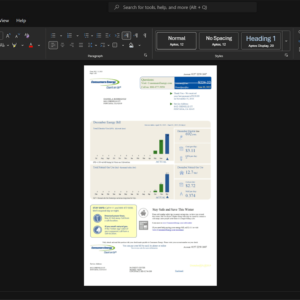 USA Consumers Energy Generic Utility Bill Template, Standard layout in DOCX and PDF