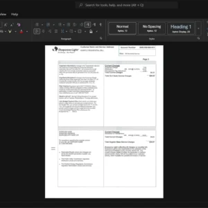USA Duquesne Light Company Electricity Bill Template, Standard printable layout in Word and PDF