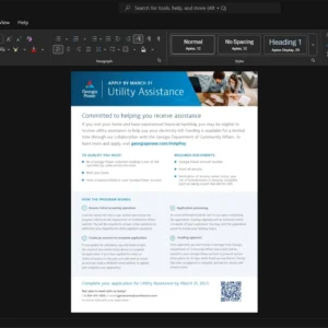 USA Georgia Power Electricity Bill Template, Fully structured template in Word and PDF format
