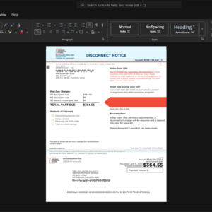 USA Indiana Michigan Power Electricity Bill Template, Blank template in Word and PDF format