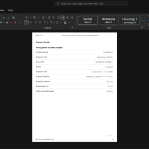 USA Kissimmee Utility Authority KUA Generic Utility Bill Template, Digital download file preview