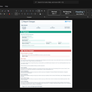 USA Michigan Bridges Generic Utility Bill Template, Standard printable layout in Word and PDF
