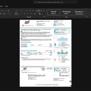 USA San Diego Gas Electric SDG E Generic Utility Bill Template, Digital download template in Word and PDF