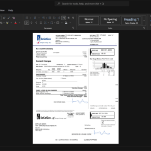 USA Southern California Gas Company SoCalGas Gas Bill Template, Print-ready in PDF layout
