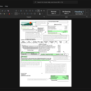USA Trinity Public Utilities District Trinity PUD Electricity Bill Template, Easily modifiable Word and PDF format