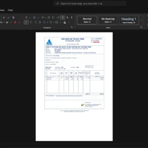 Vietnam Dong Thap Water Supply and Urban Environment Joint Stock Company Water Bill Template, Professional document in Word and PDF format