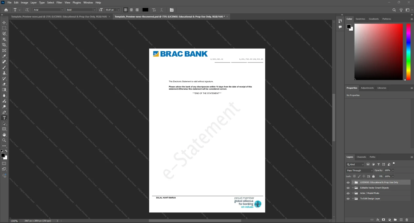 Bangladesh BRAC Bank Limited Bank Statement Template, Premium editable file in Word and PDF formats, Page 9