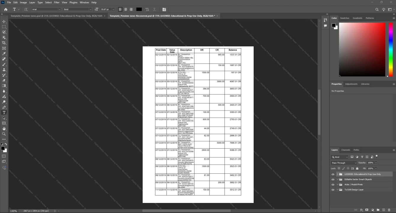 India Allahabad Bank Bank Statement Template, Customizable document in Word and PDF format, Page 6