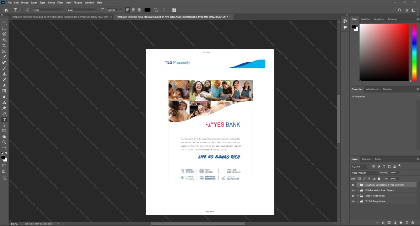 India Yes Bank Limited Bank Statement Template, High-quality design in Word and PDF format, Page 2