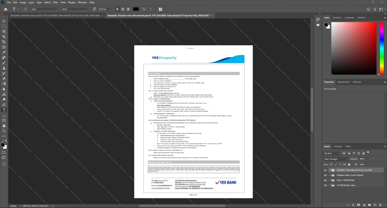 India Yes Bank Limited Bank Statement Template, Print-ready template in Word and PDF, Page 4