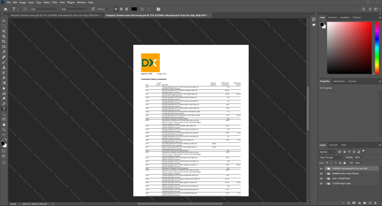 USA Direct Express Bank Statement Template, Easily modifiable Word and PDF format, Page 4