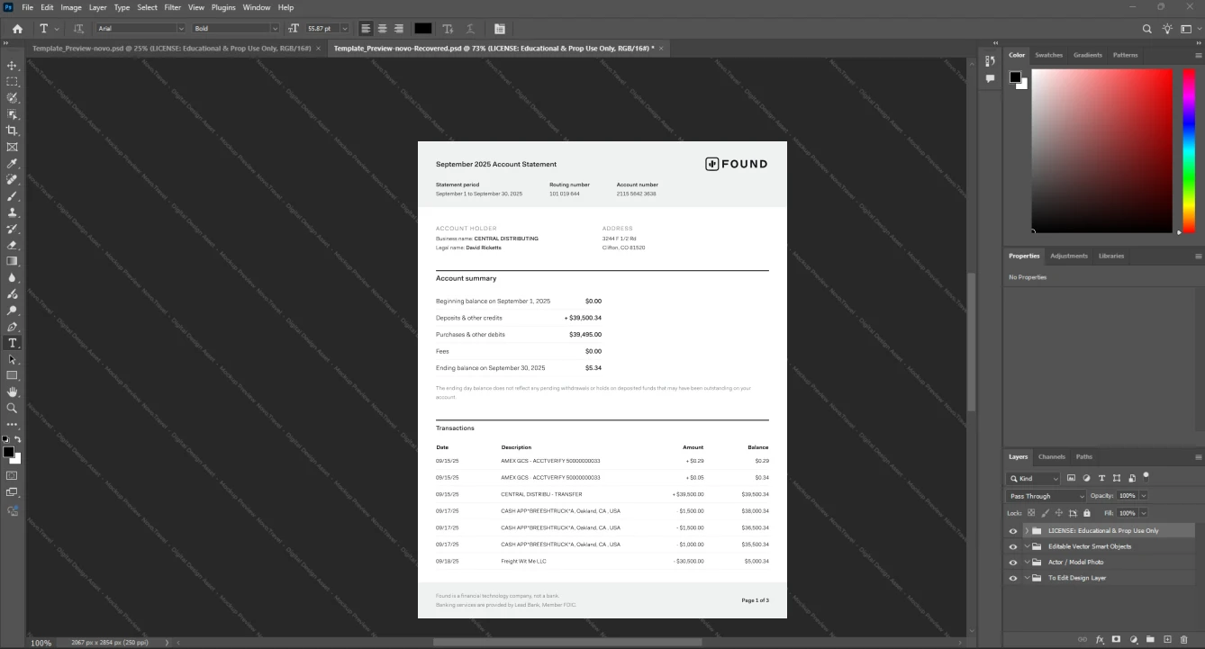 USA HSBC HSBC Bank Statement Template, Quick edit digital asset in Word and PDF