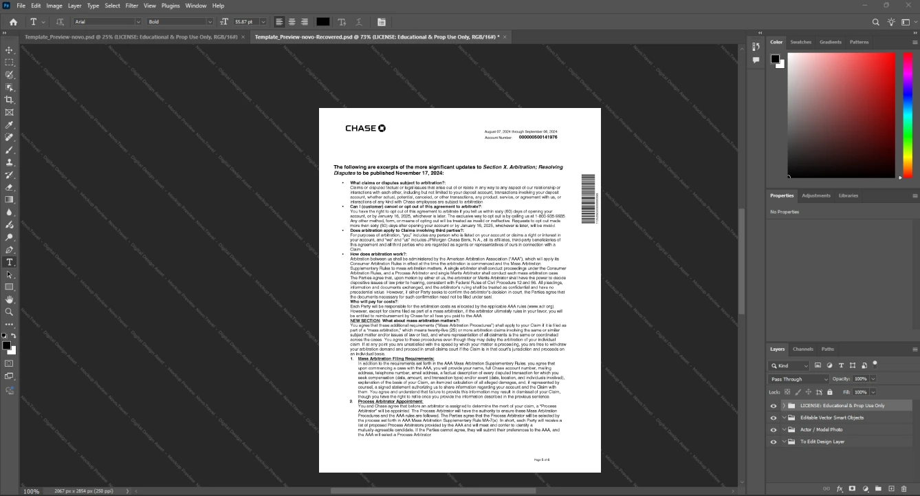 USA JPMorgan Chase Bank JPMC Bank Statement Template, Print-ready template in Word and PDF, Page 5