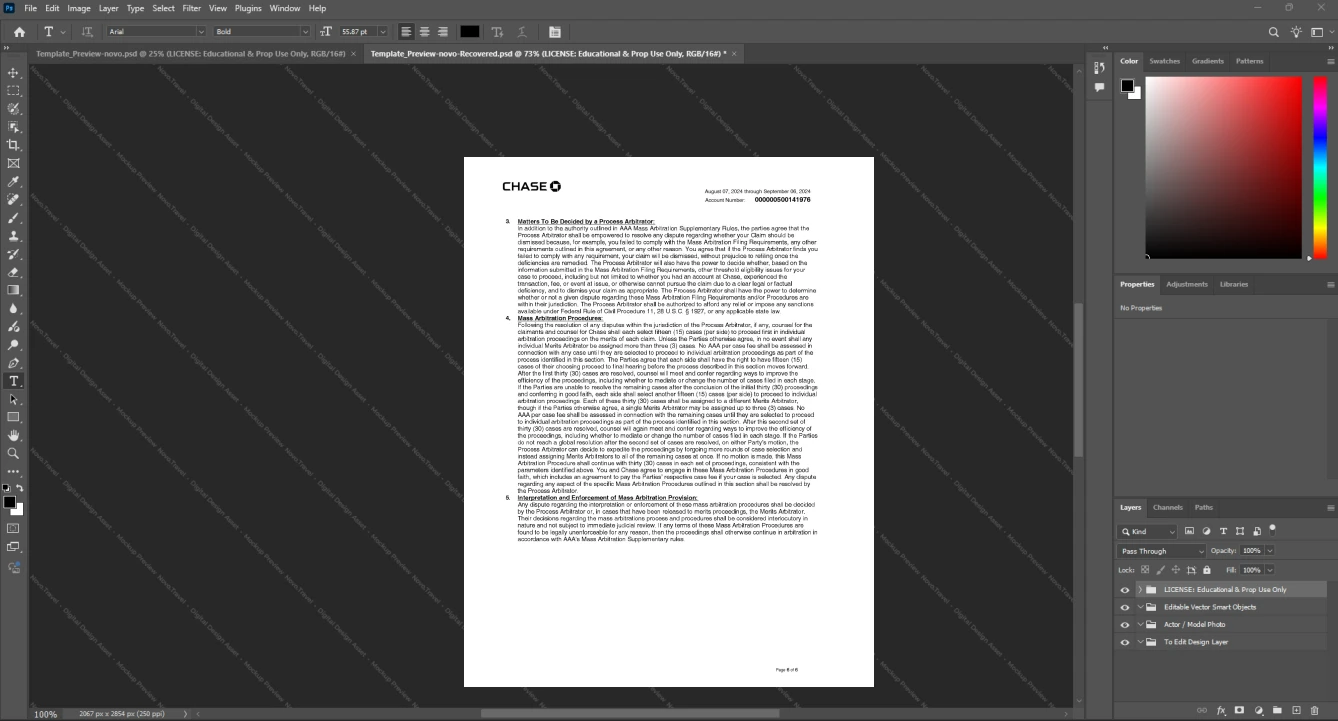 USA JPMorgan Chase Bank JPMC Bank Statement Template, Available in editable Word and PDF format, Page 6